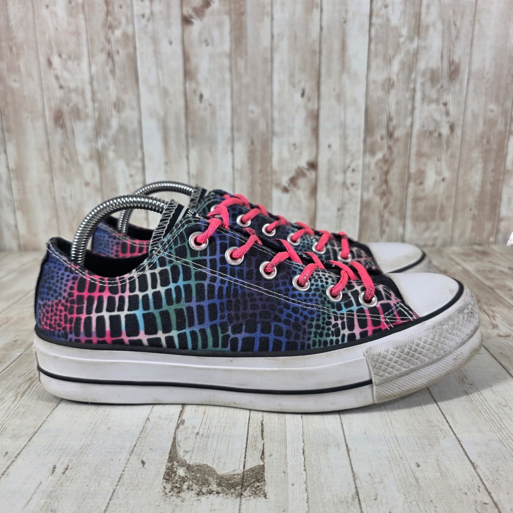 Converse Chuck Taylor All Star Rainbow Crocodile Platform Sneakers Mens 8‎